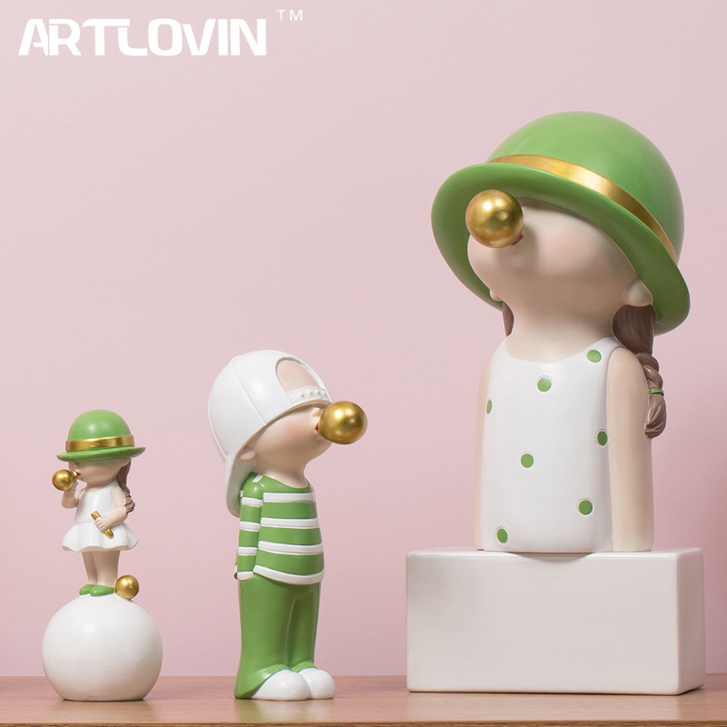 Home Decor Y2K - Artlovin北欧スタイルキャラクター人形子供モデル発泡バブルガムためのリビングルームの装飾現代家の装飾