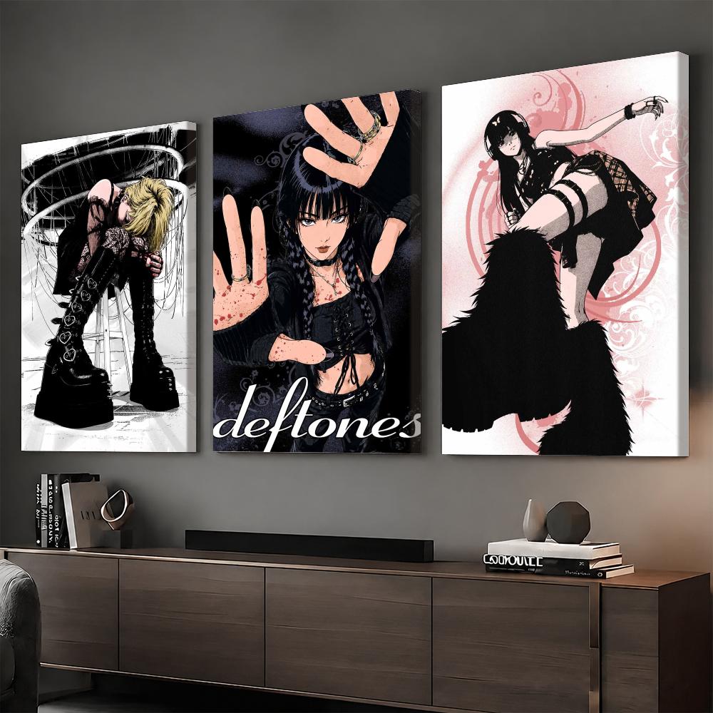 Home Decor Y2K - Y2Kゴシックアニメロックガールの額入り壁画HDキャンバスウォールアートプリント | オプションフレーム | モダンな廊下の家の壁装飾