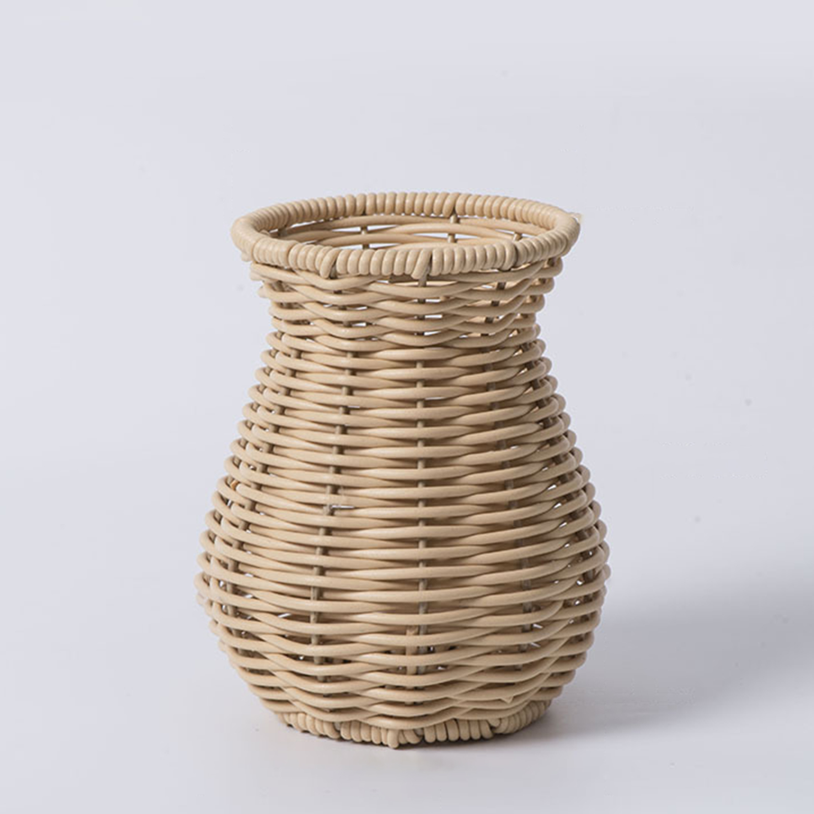 Rattan Plant Basket - 手織りドライフラワーホルダー ラタン風シックなフラワーポット パンパスグラスや造花に