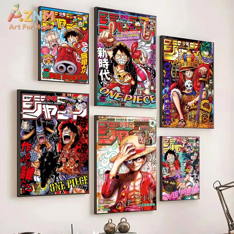 ワンピース、週刊少年ジャンプ誌の表紙をモチーフにしたキャンバ - Home Decor Magazine のレビューと価格