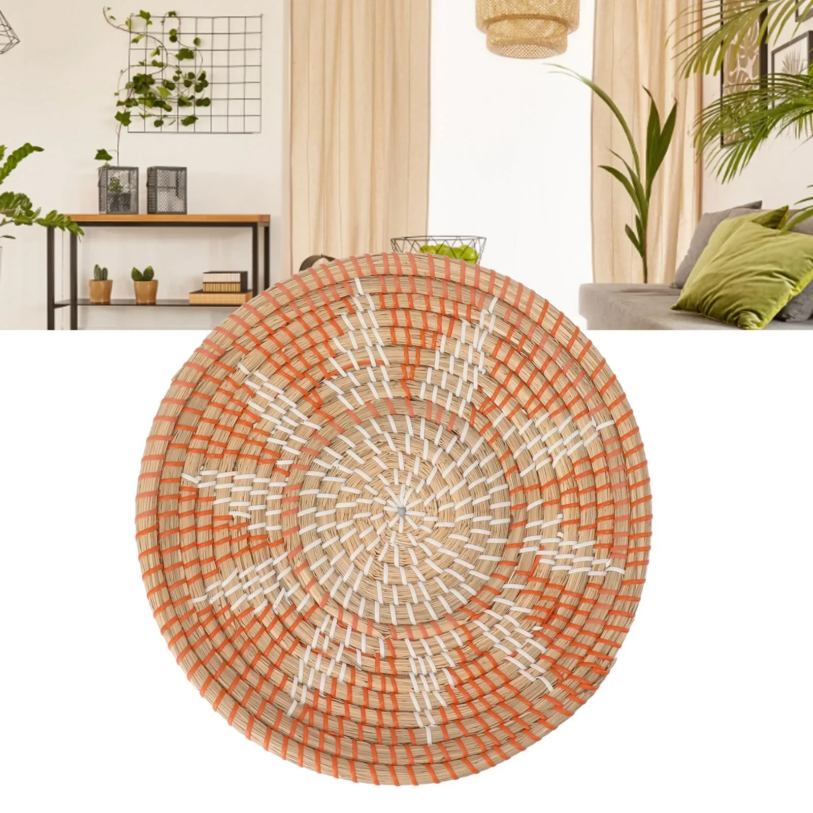 丸い草壁飾り 直径35cm 手編み吊り下げ織り壁かご リビン - Rattan Plant Basket のレビューと価格