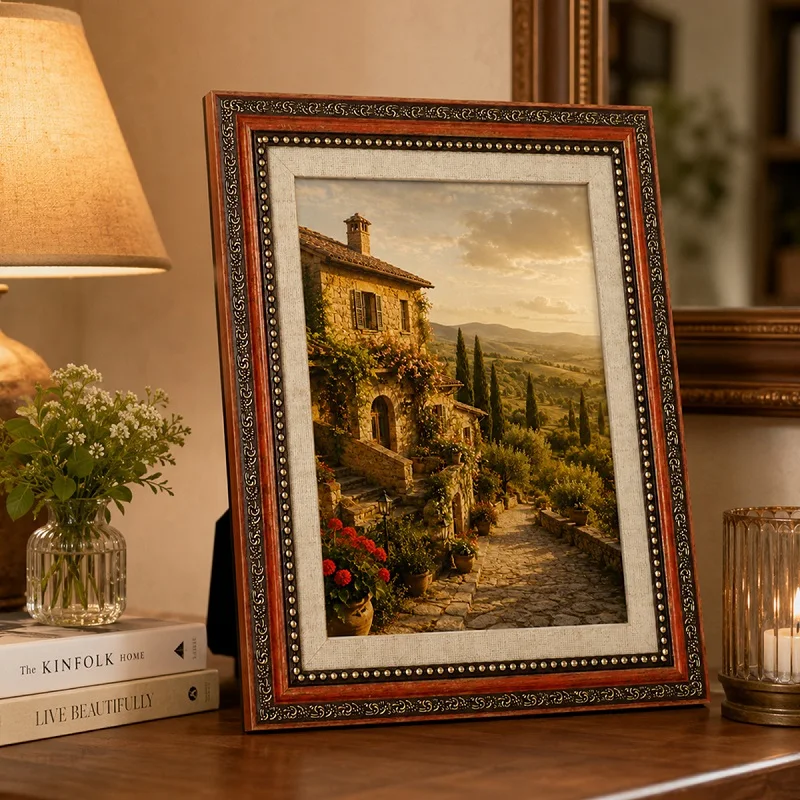 ヴィンテージヨーロピアンスタイルのフォトフレーム。レトロな彫 - Bamboo Photo Frame のレビューと価格