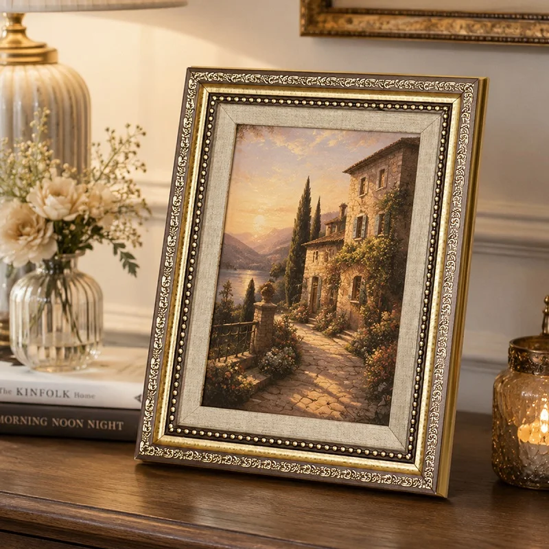 ヴィンテージヨーロピアンスタイルのフォトフレーム。レトロな彫 - Bamboo Photo Frame のレビューと価格