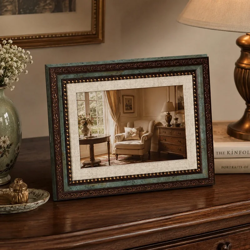 ヴィンテージヨーロピアンスタイルのフォトフレーム。レトロな彫 - Bamboo Photo Frame のレビューと価格