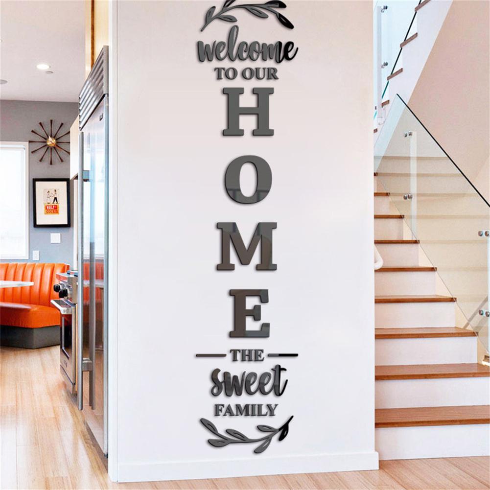 英語の文字 3D ミラーウォールステッカー、自己粘着アクリル - Home Decor Y2K のレビューと価格