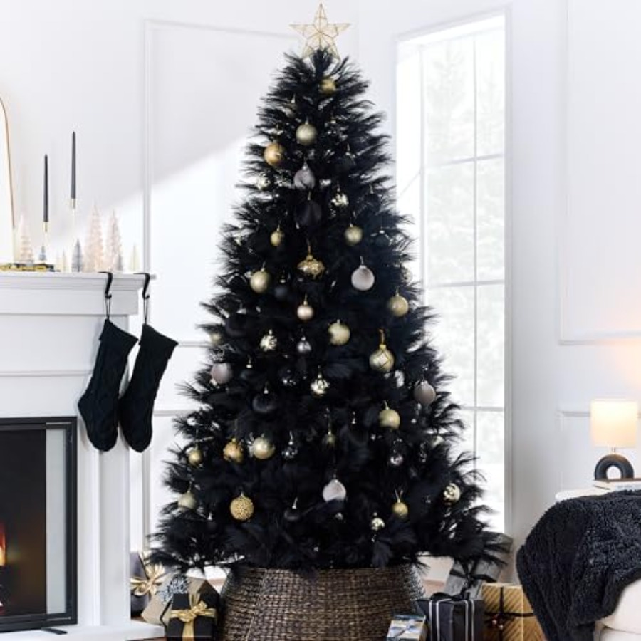 クリスマスツリーの装飾：人工ブラックパンパスグラス、高さ6フ - Pampas Grass Decor のレビューと価格