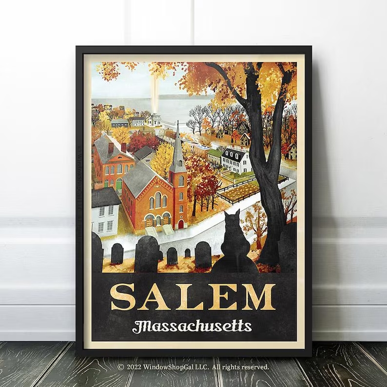 モダンなハロウィンセーラム旅行秋の壁アートプリントキャンバス - Home Decor Theme のレビューと価格