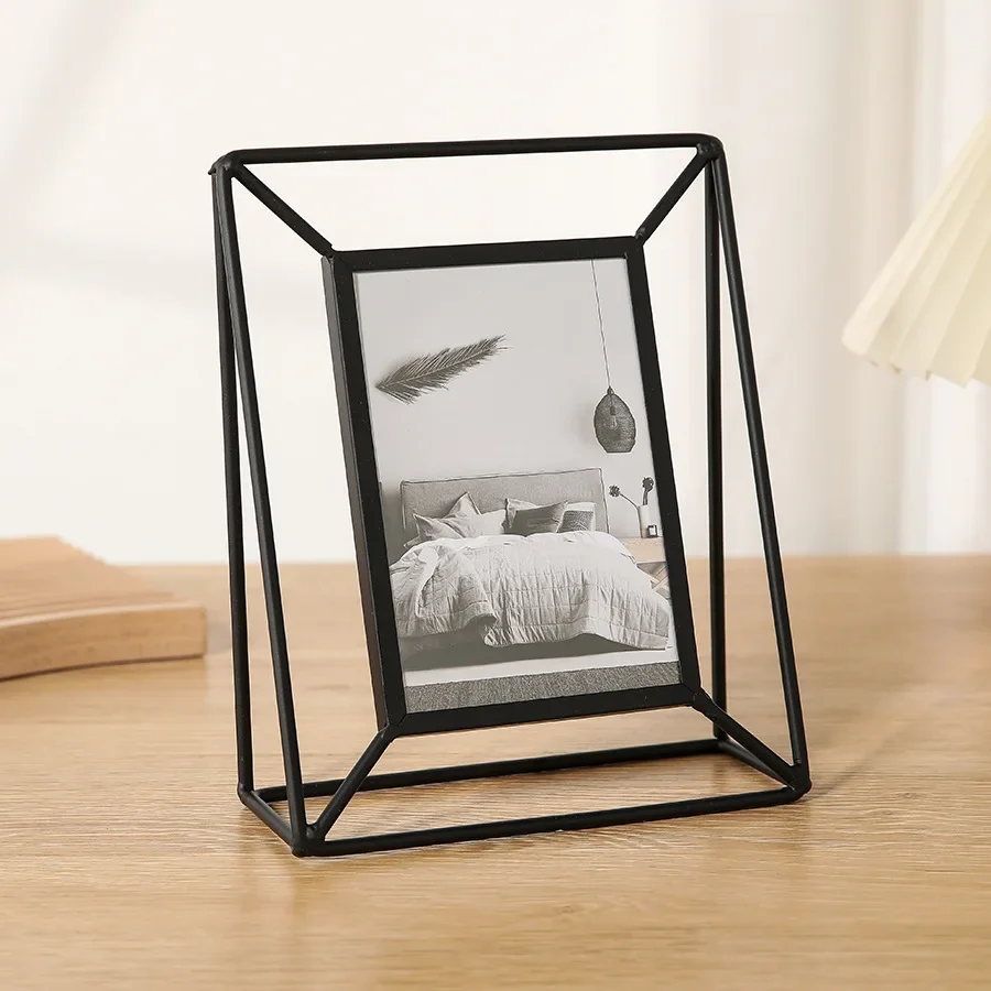 長方形の金属製写真立て、クリエイティブな卓上装飾、スタイリッ - Bamboo Photo Frame のレビューと価格