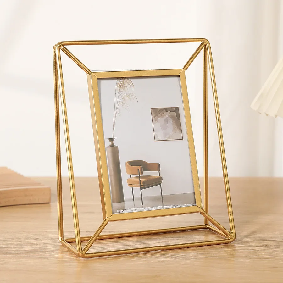 長方形の金属製写真立て、クリエイティブな卓上装飾、スタイリッ - Bamboo Photo Frame のレビューと価格