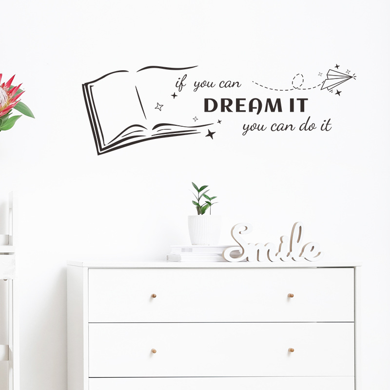 クリエイティブブック英語のことわざウォールステッカーリビング - Home Decor Indonesia のレビューと価格