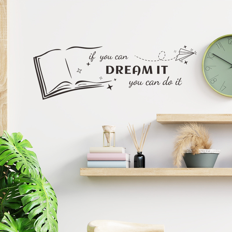 クリエイティブブック英語のことわざウォールステッカーリビング - Home Decor Indonesia のレビューと価格