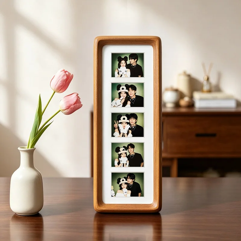 無垢材を使用した縦長のフォトフレーム。クルミ材とチーク材を使 - Bamboo Photo Frame のレビューと価格