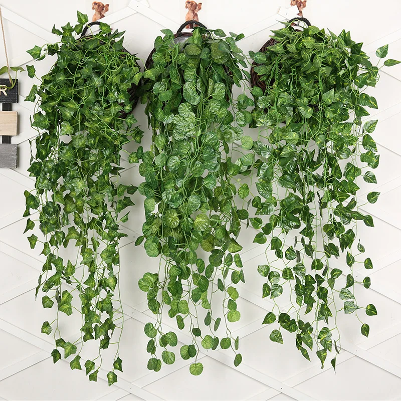 人工緑の壁の吊り下げ植物,家の装飾のための籐のつる植物,花の - Rattan Plant Basket のレビューと価格