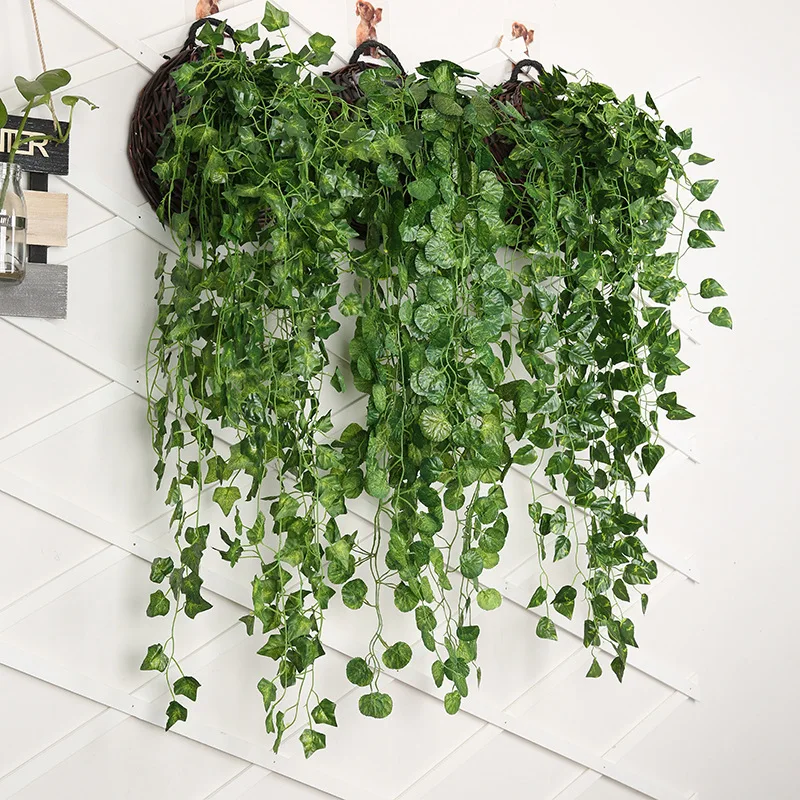人工緑の壁の吊り下げ植物,家の装飾のための籐のつる植物,花の - Rattan Plant Basket のレビューと価格