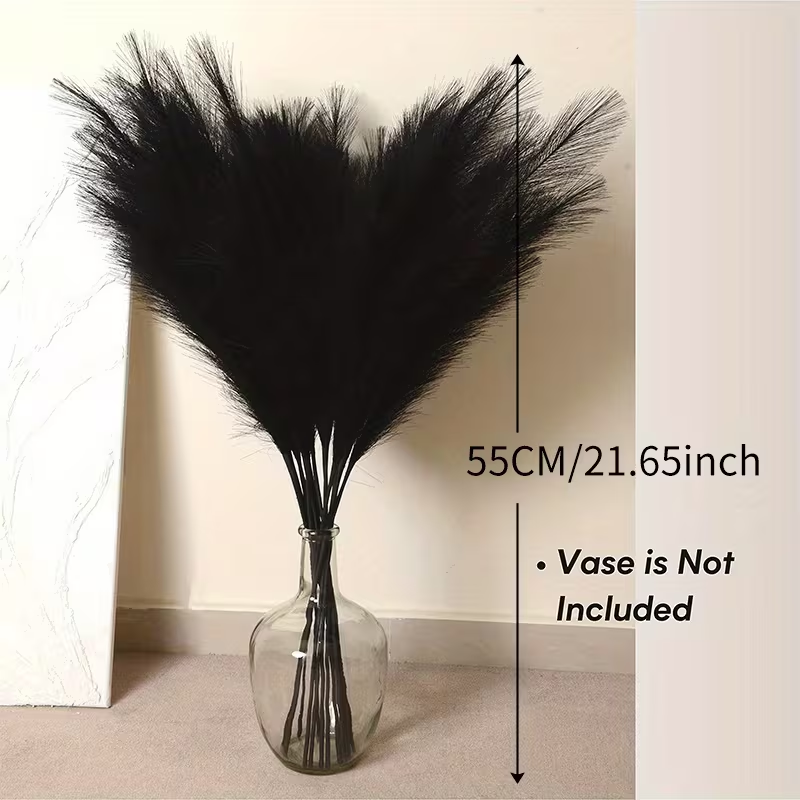 人工パンパスグラス装飾6個セット、ハロウィンや家の装飾用の大 - Pampas Grass Decor のレビューと価格